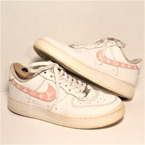 Nike Shoes Womens 95 Custom Nike Air Force Louis Vuitton Pink